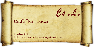 Csáki Luca névjegykártya